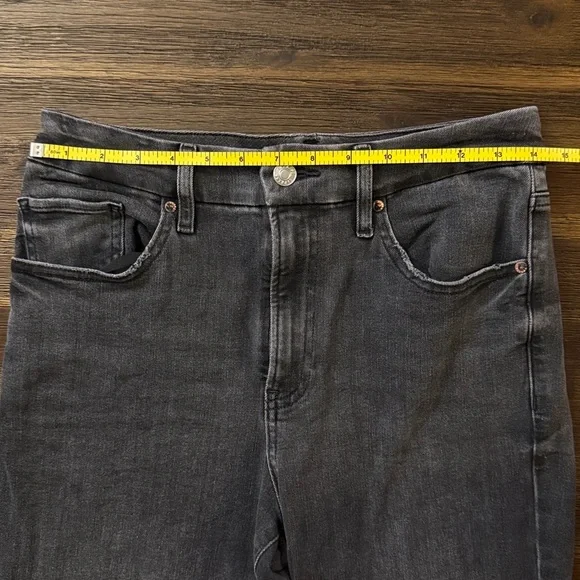 Express Black Straight Ankle High Rise Ultra Hyper Stretch Jeans Medium Long - Picture 4 of 9